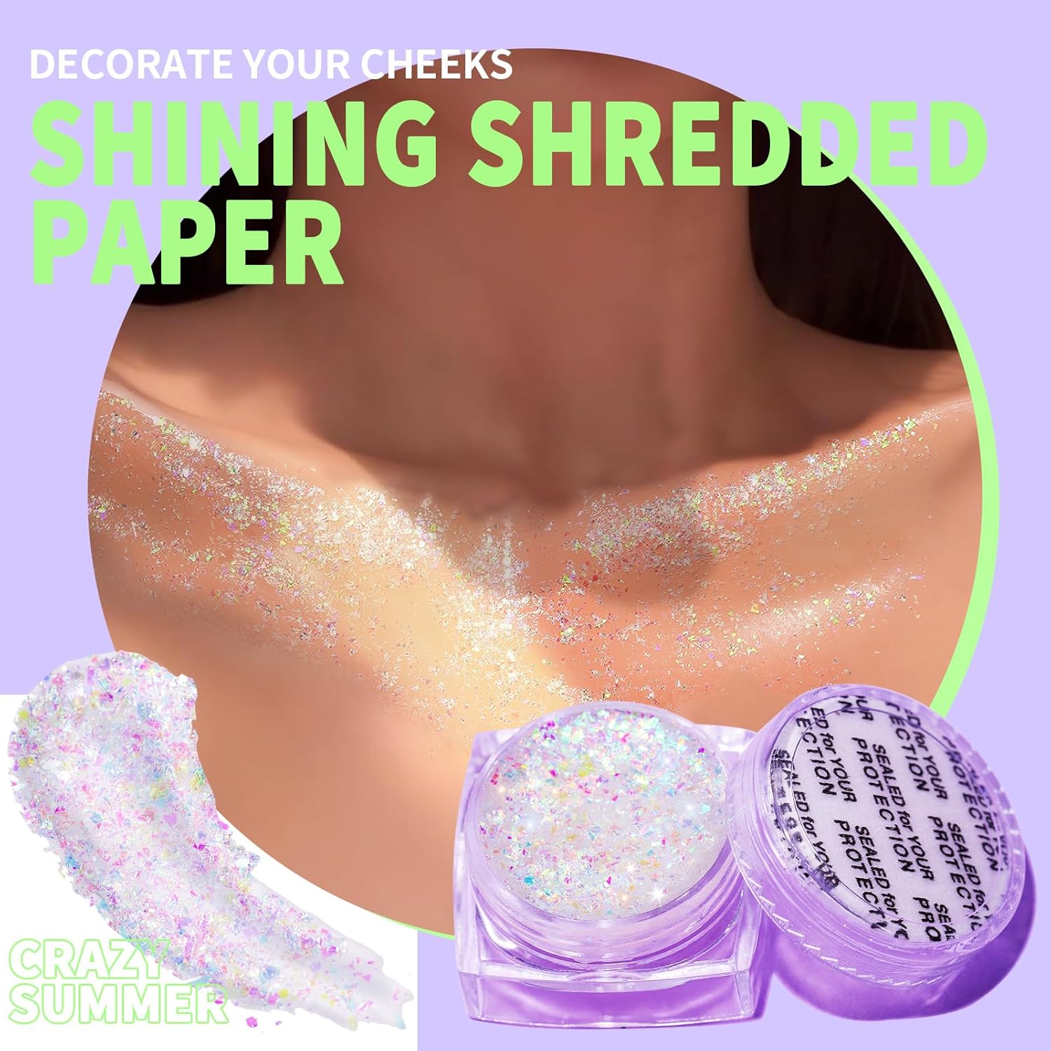 Teenitor 6 Shapes Body Glitter Gel Set