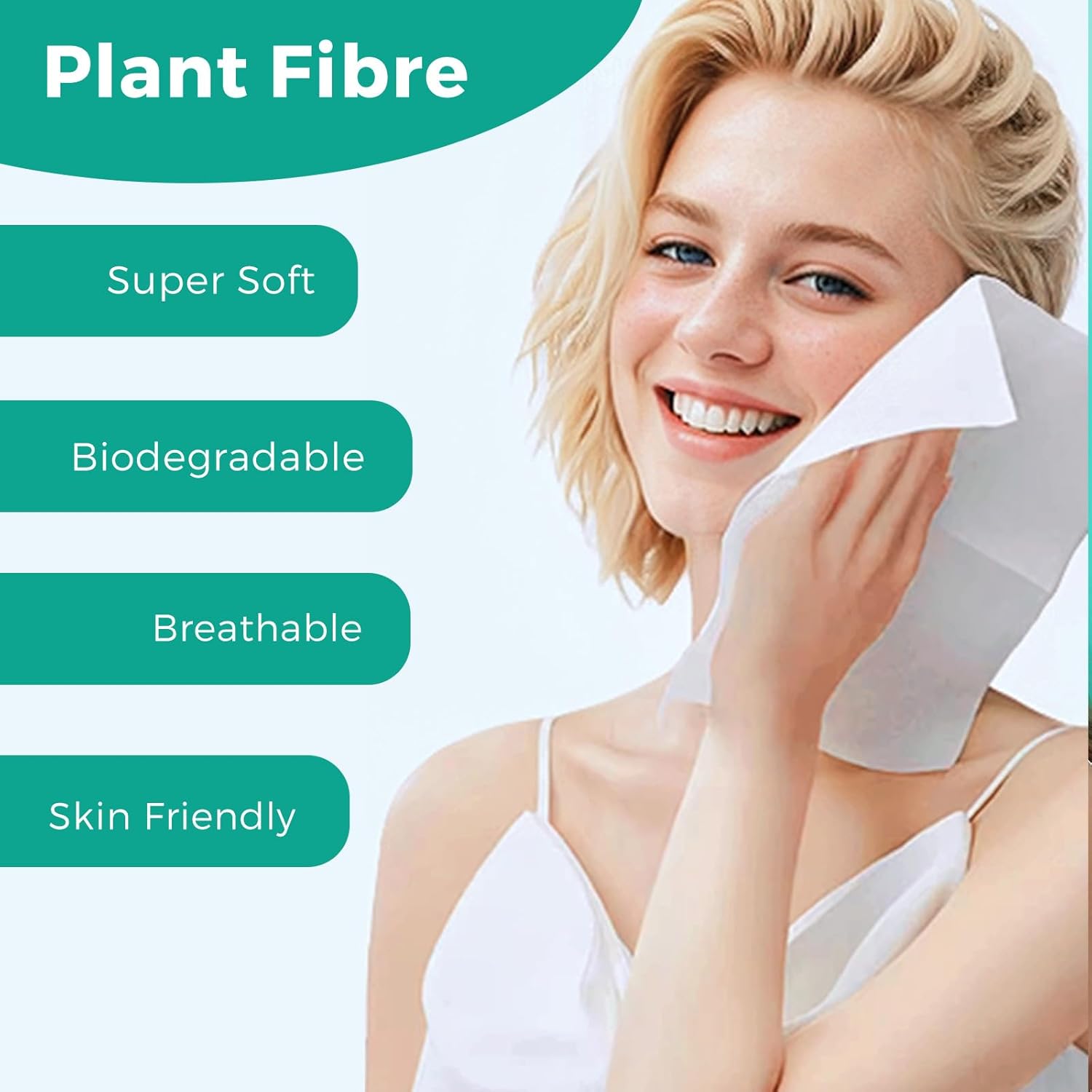 ONLYCARE Biodegradable Face Towels 10 x 12 50 Count