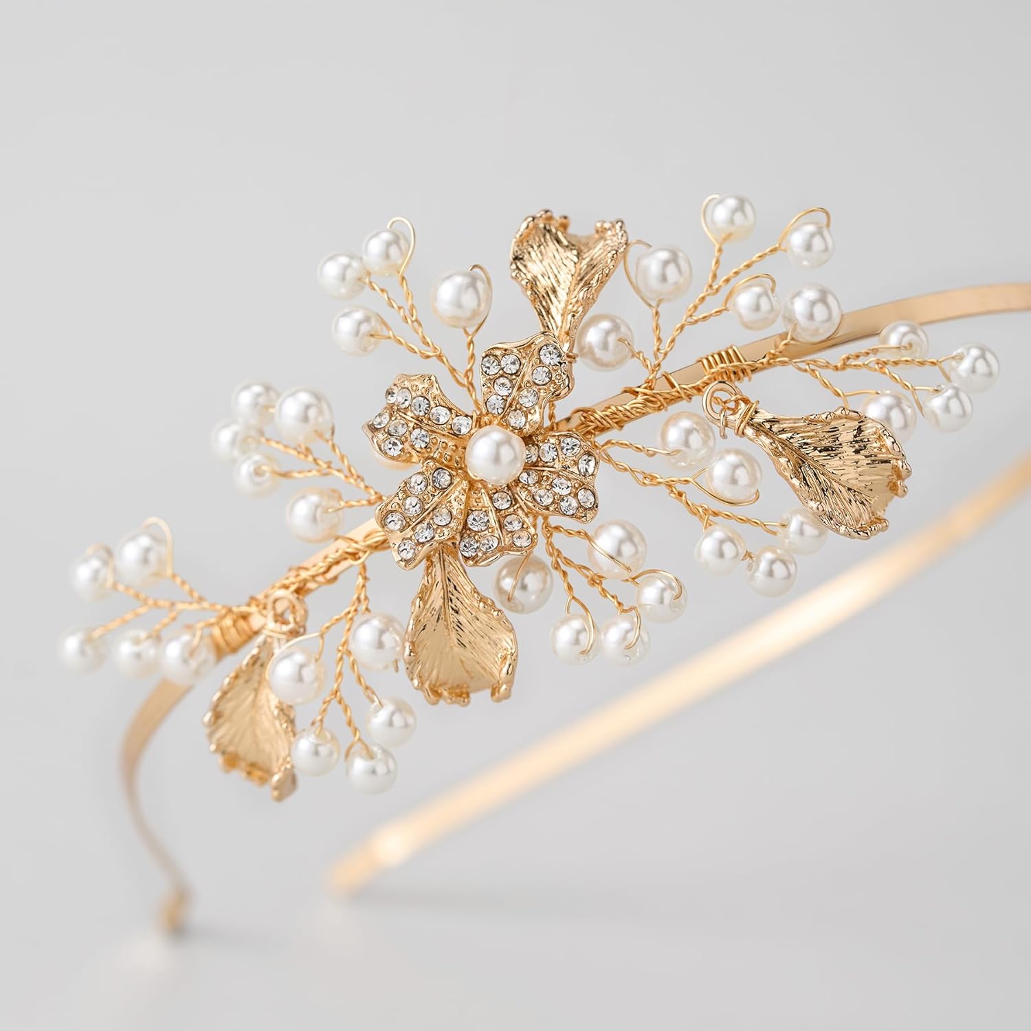 SWEETV Flower Girl Headpiece with Glittering Rhinestones