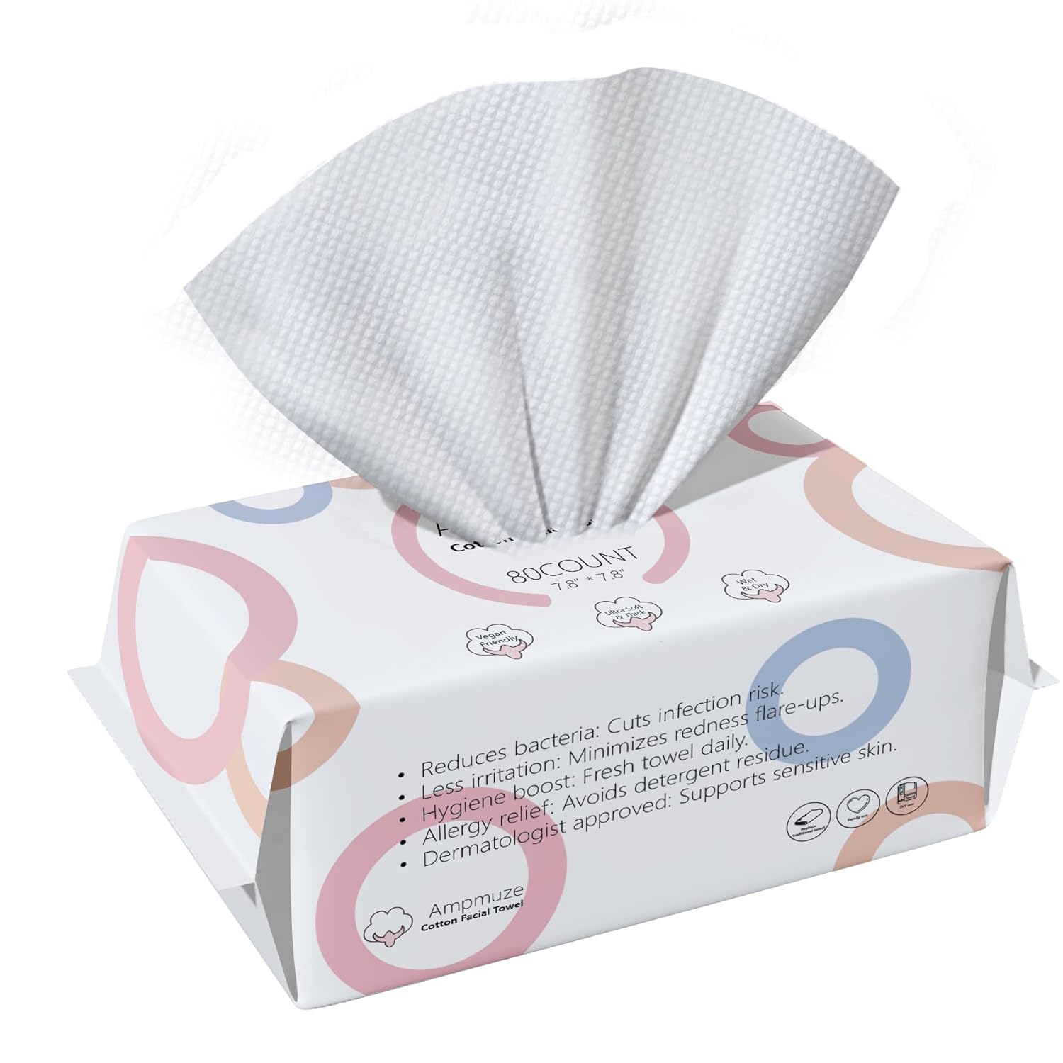 Ampmuze 80 Count Biodegradable Face Wipes