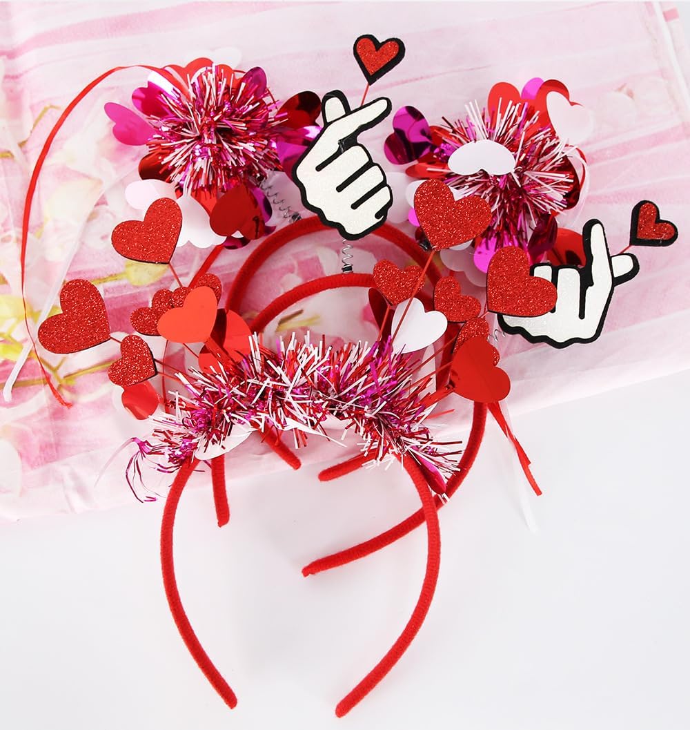 Sparkly Heart Valentine Headband for Women
