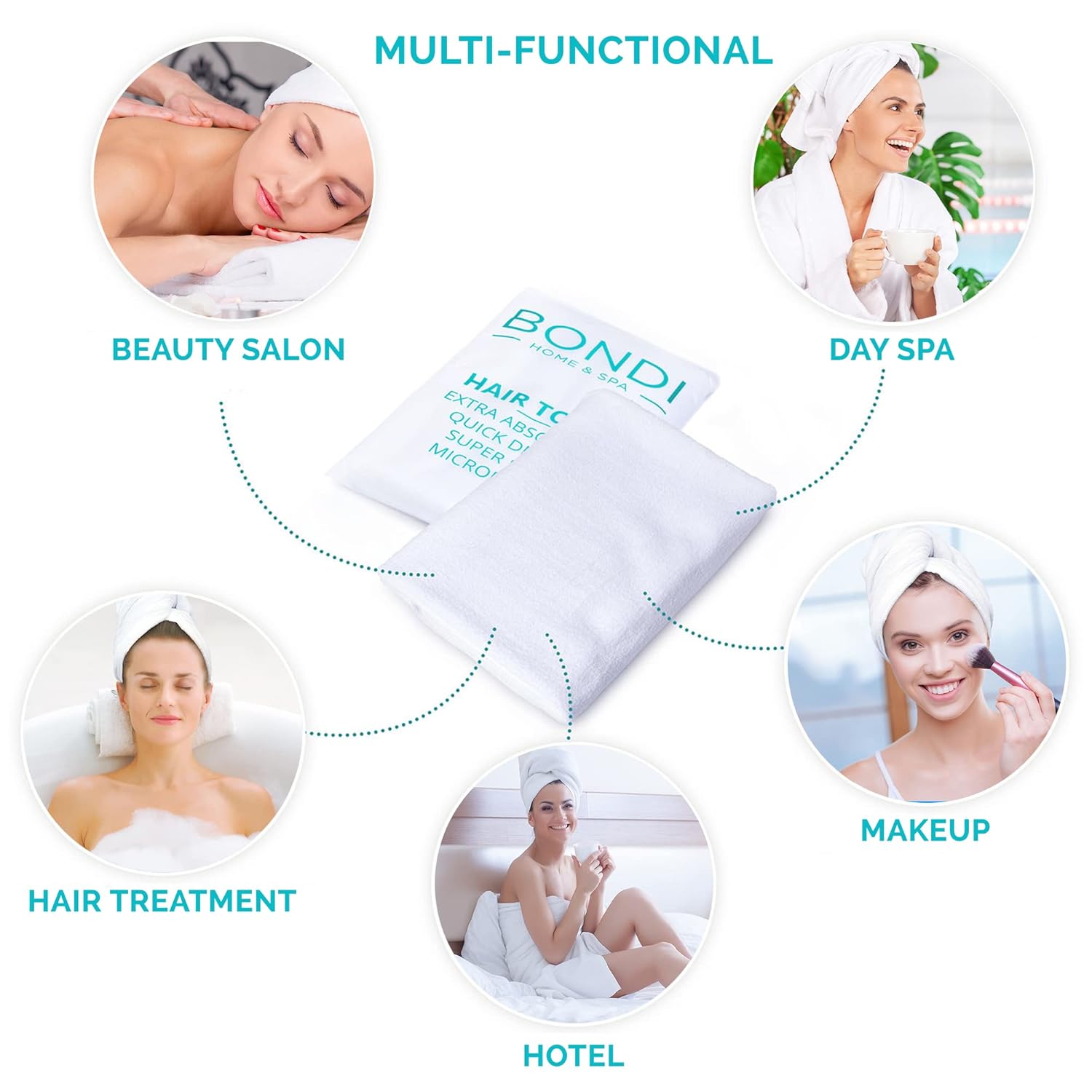Bondi SPA Microfiber Hair Towel - XL Rectangle 1