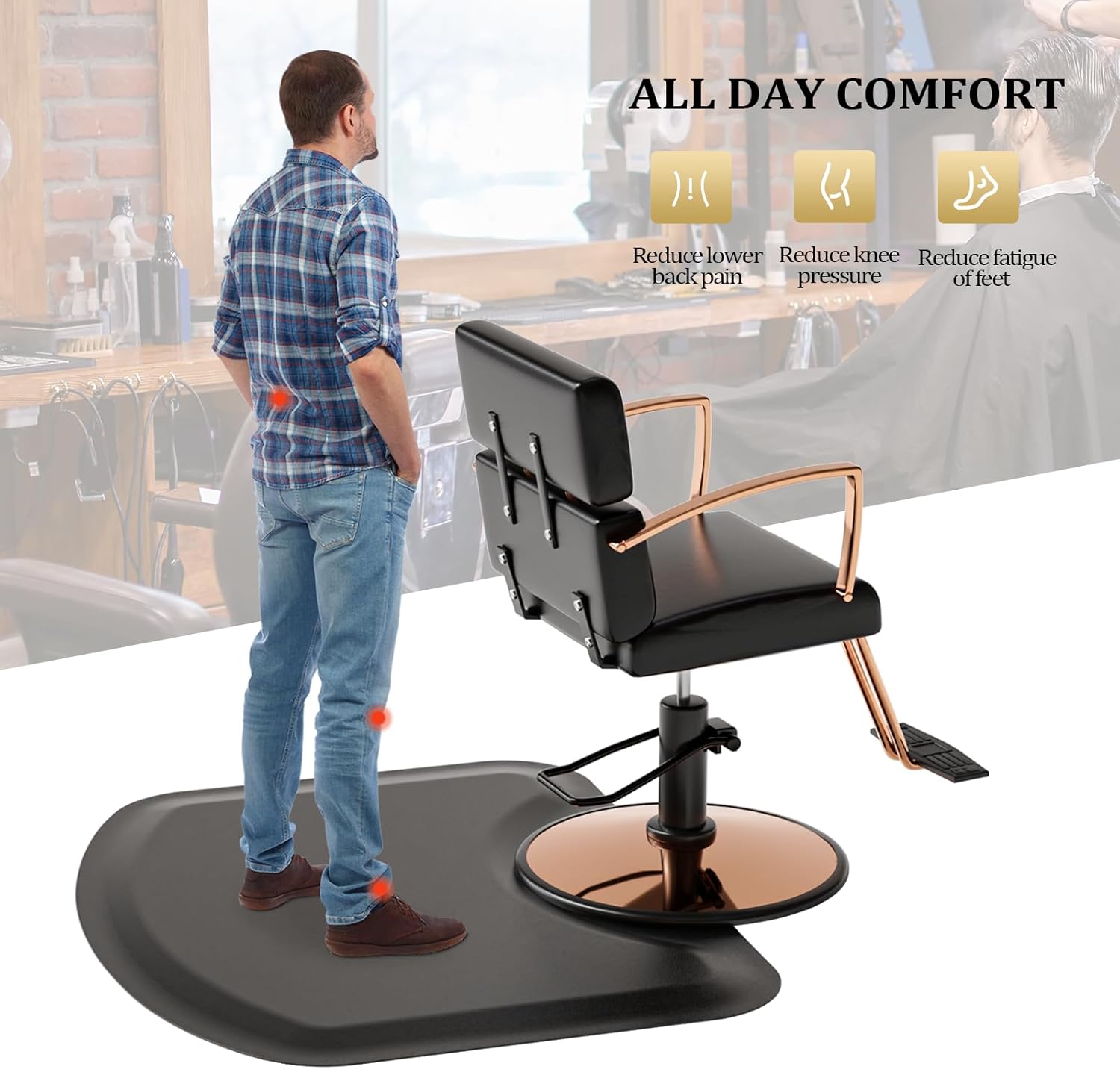 OmySalon Anti-Fatigue Salon Mat for Hairdresser 1