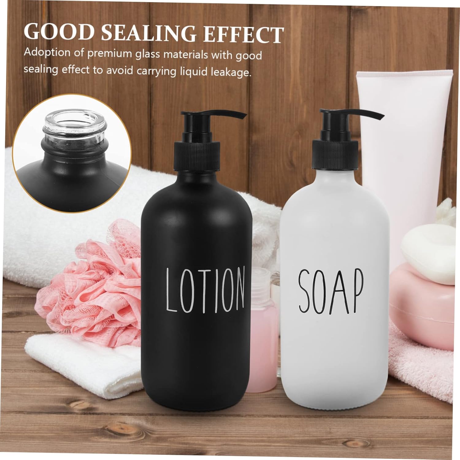 HAKIDZEL 2Pcs Refillable Shampoo Pump Dispenser 1