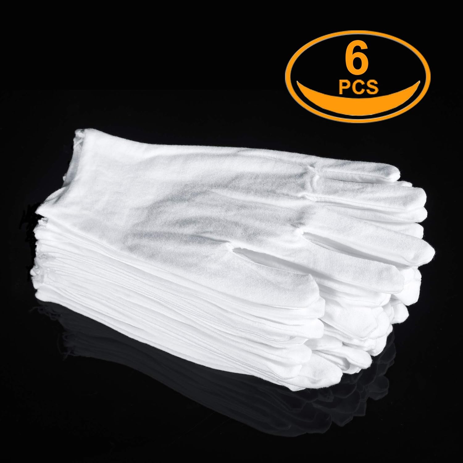 3 Pairs White Cotton Gloves for Dry Hands Eczema Relief