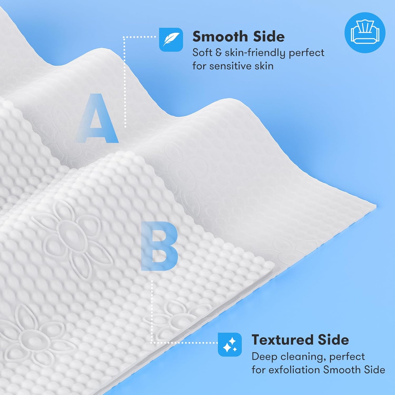 Beauntangly XL Biodegradable Face Towel 50 Ct