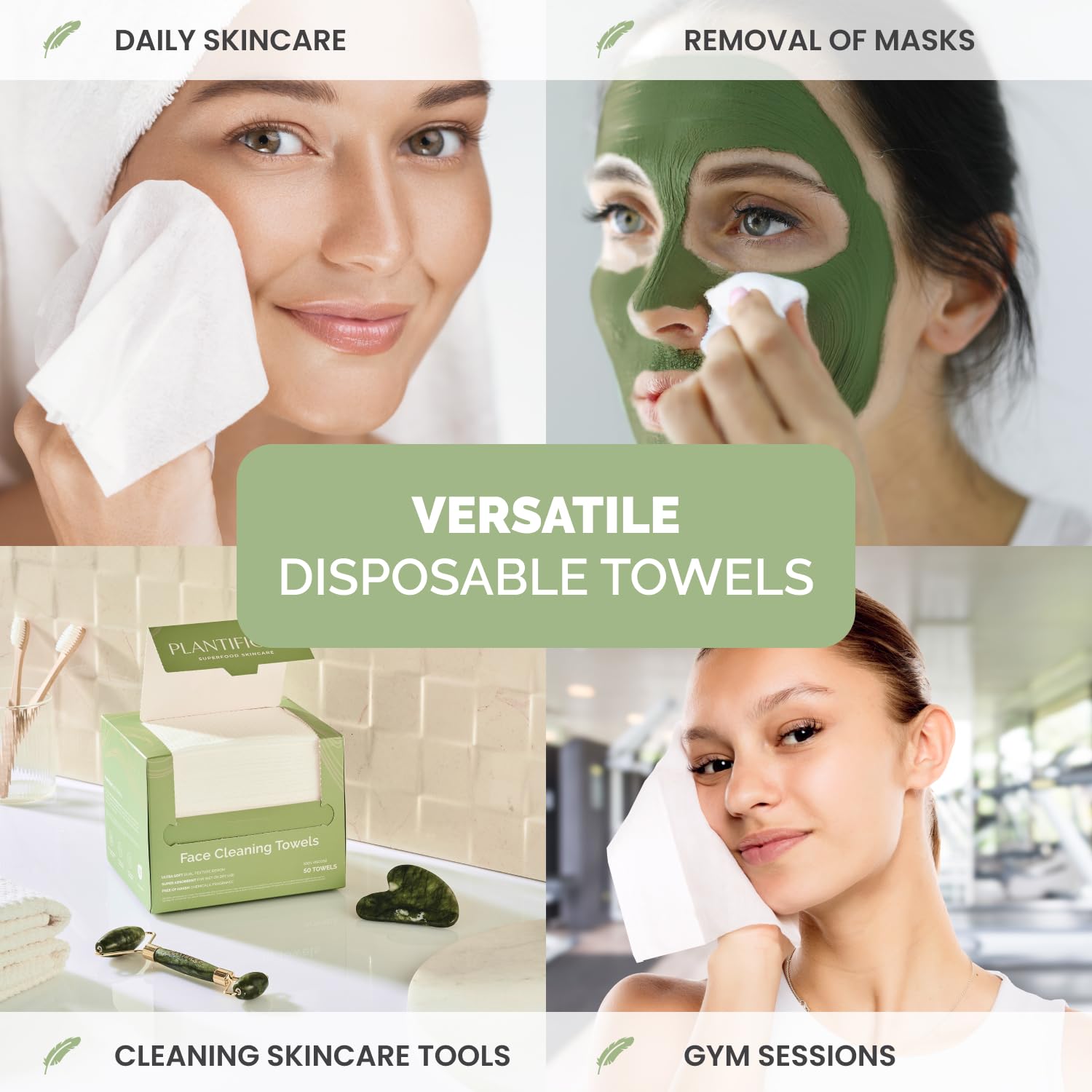 PLANTIFIQUE XL Face Towels 100 Biodegradable 1