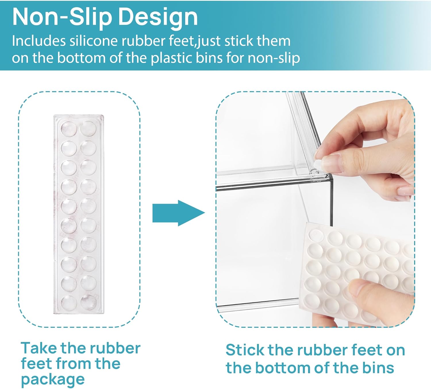 Vtopmart 2 Pack Stackable Clear Storage Drawers