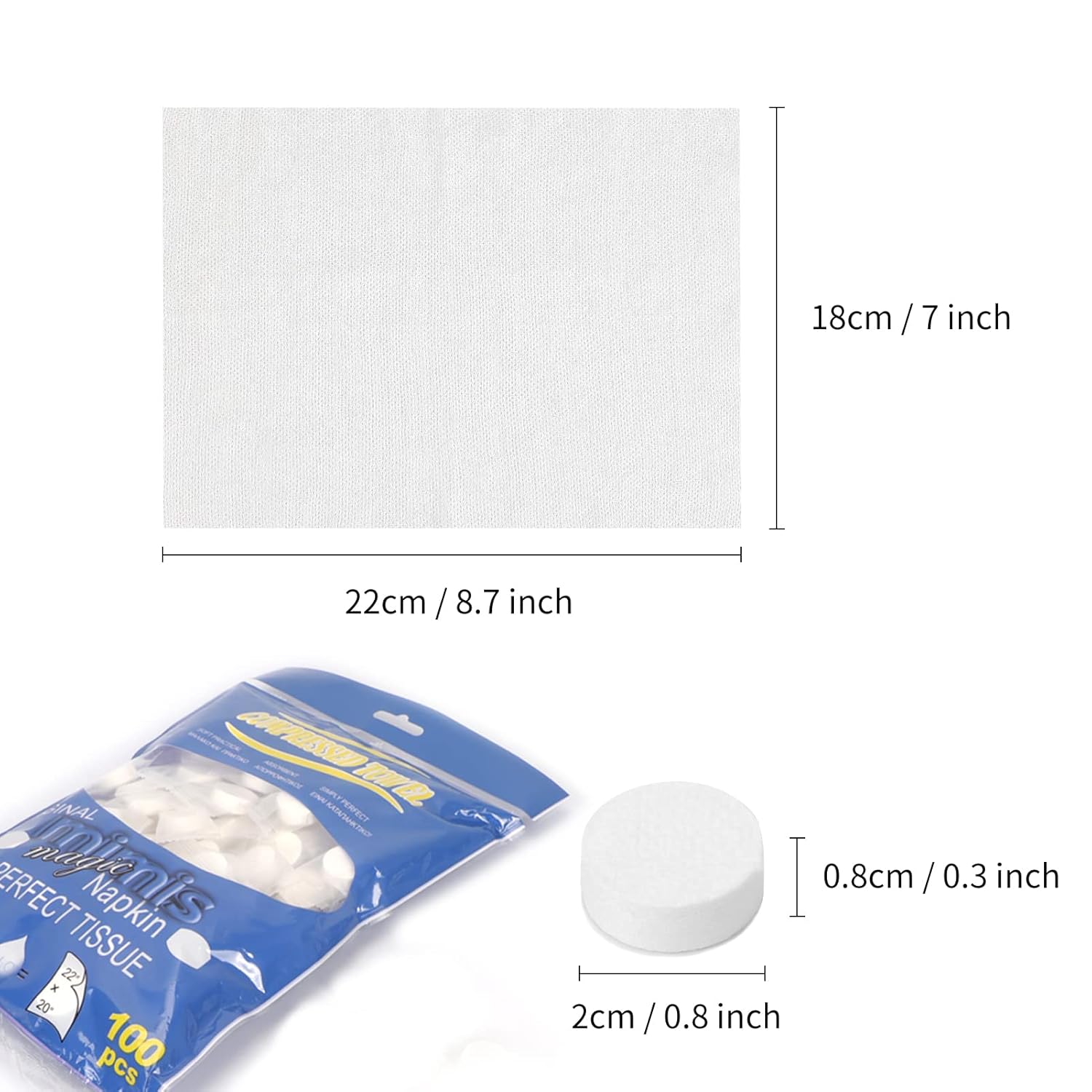 Classycoo 100 PCS Cotton Compressed Face Towel Tablets