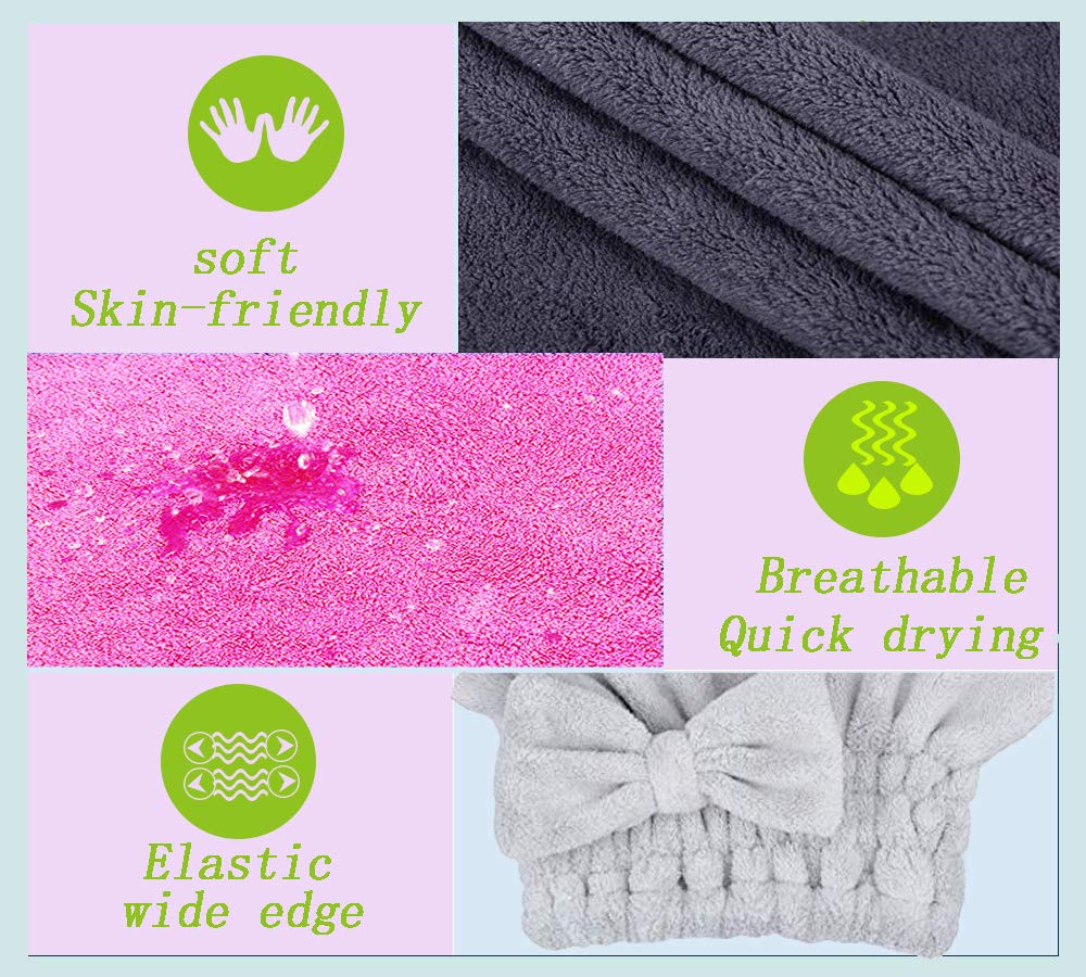 Mayouth Microfiber Hair Drying Towel 2 Pack
