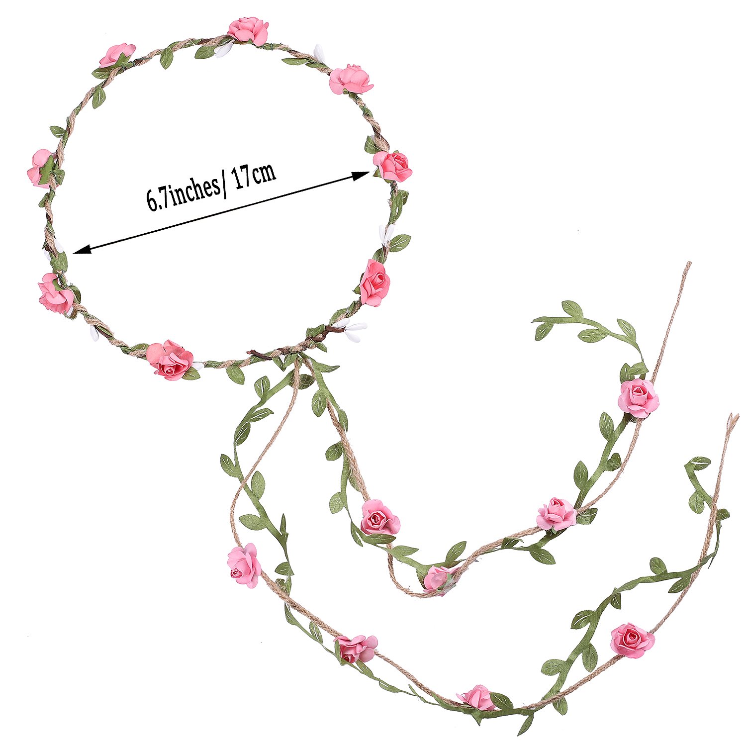 Whaline 4 Pcs Flower Crown Garland Headbands
