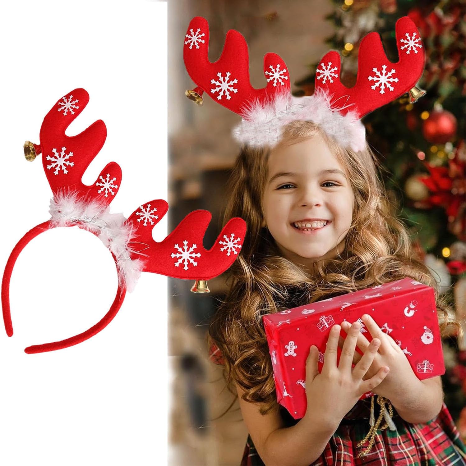 ZWENJIE Christmas Reindeer Antlers Headband