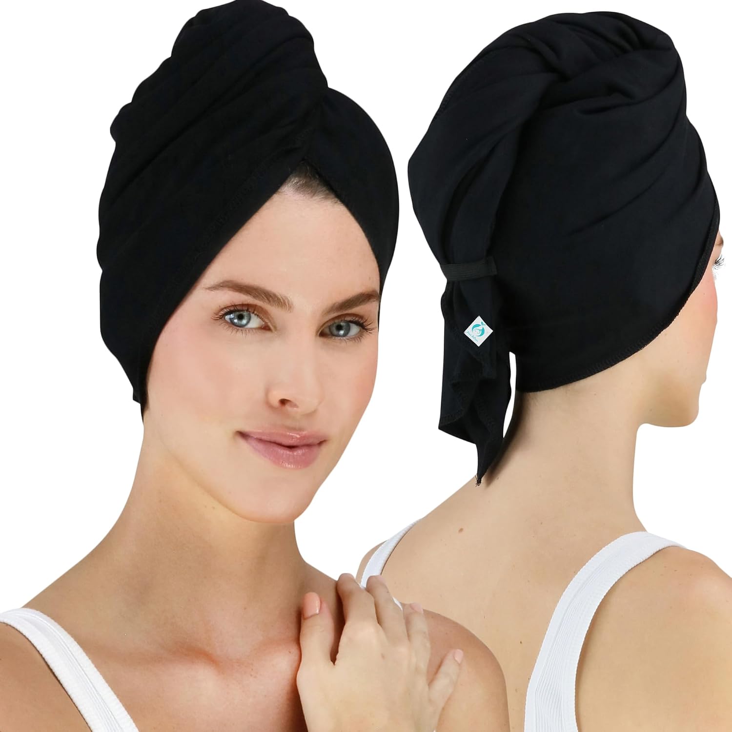 Hair RePear Anti Frizz Cotton Towel Wrap Black 29 x 45