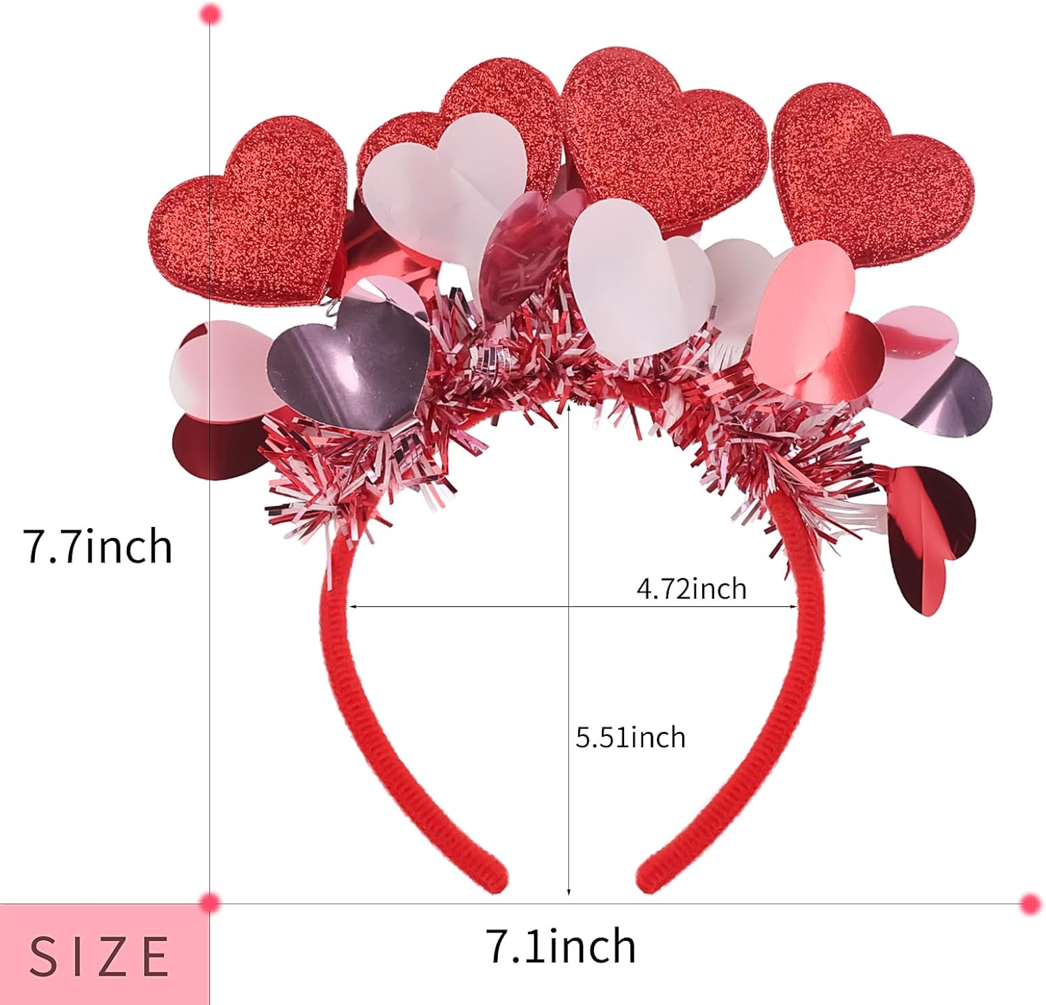 Valentines Heart Headband for Women and Kids