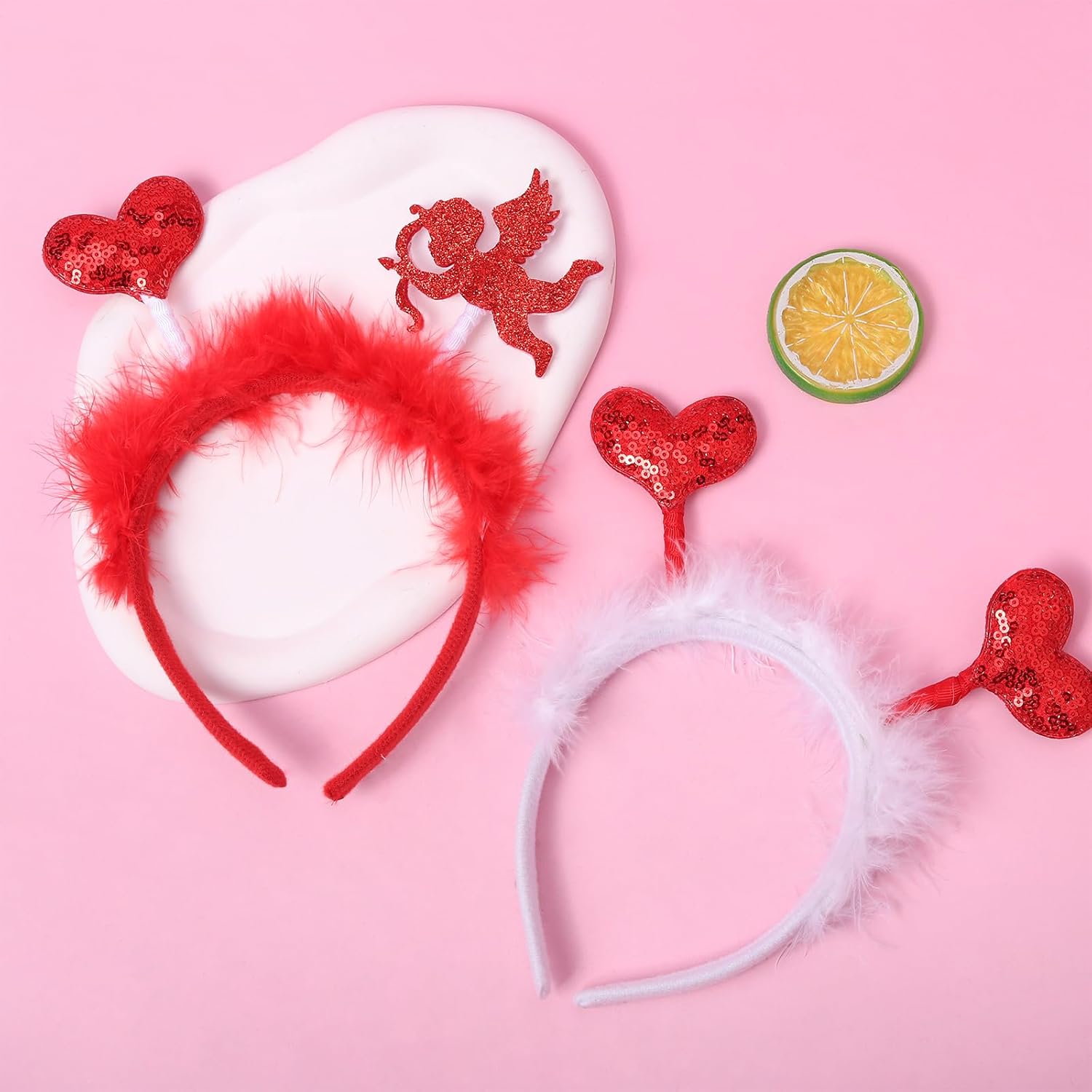 Fishdown Valentine Heart Headband Set for Women