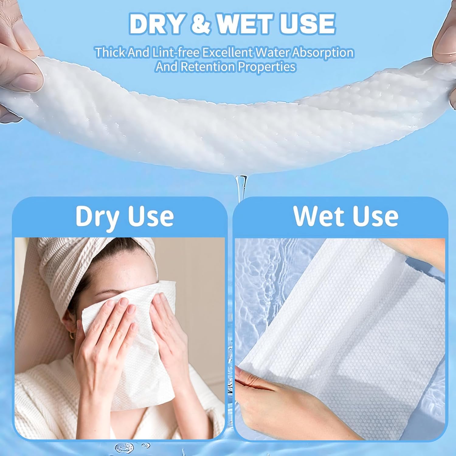 VIETDAI Face Towelettes - 4 Pack Ultra Soft for Sensitive Skin