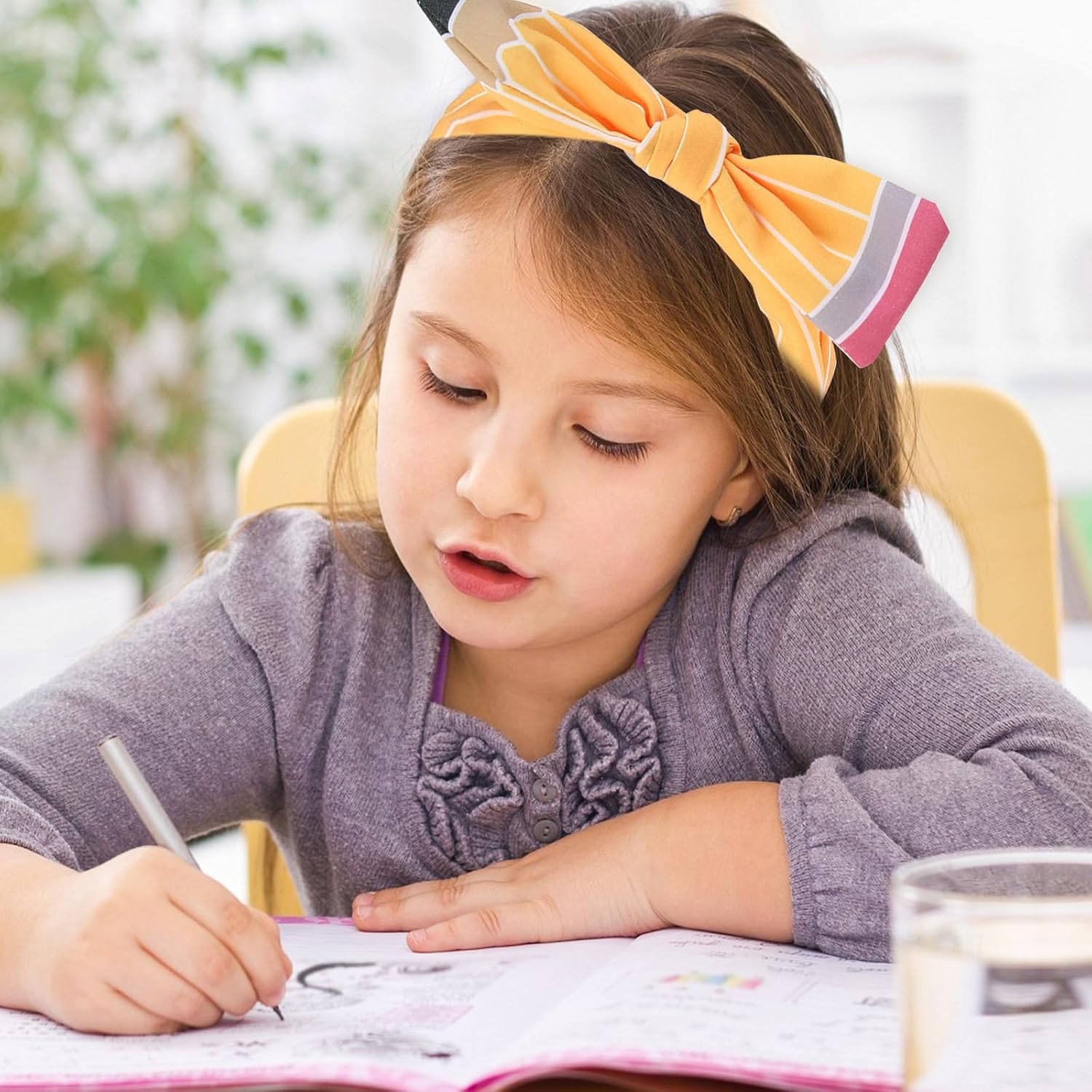 Totelux Yellow Pencil Headband for Women Girls School Events