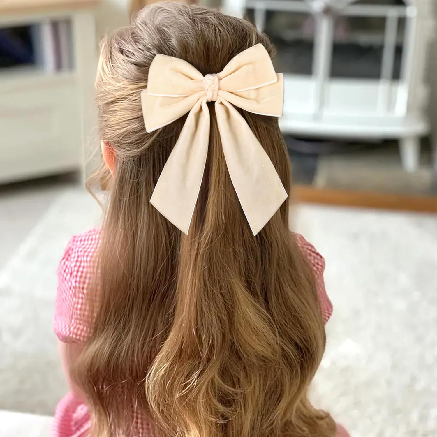 2PCS Velvet Hair Bow Clips for Women Girls Fall Kids Teens