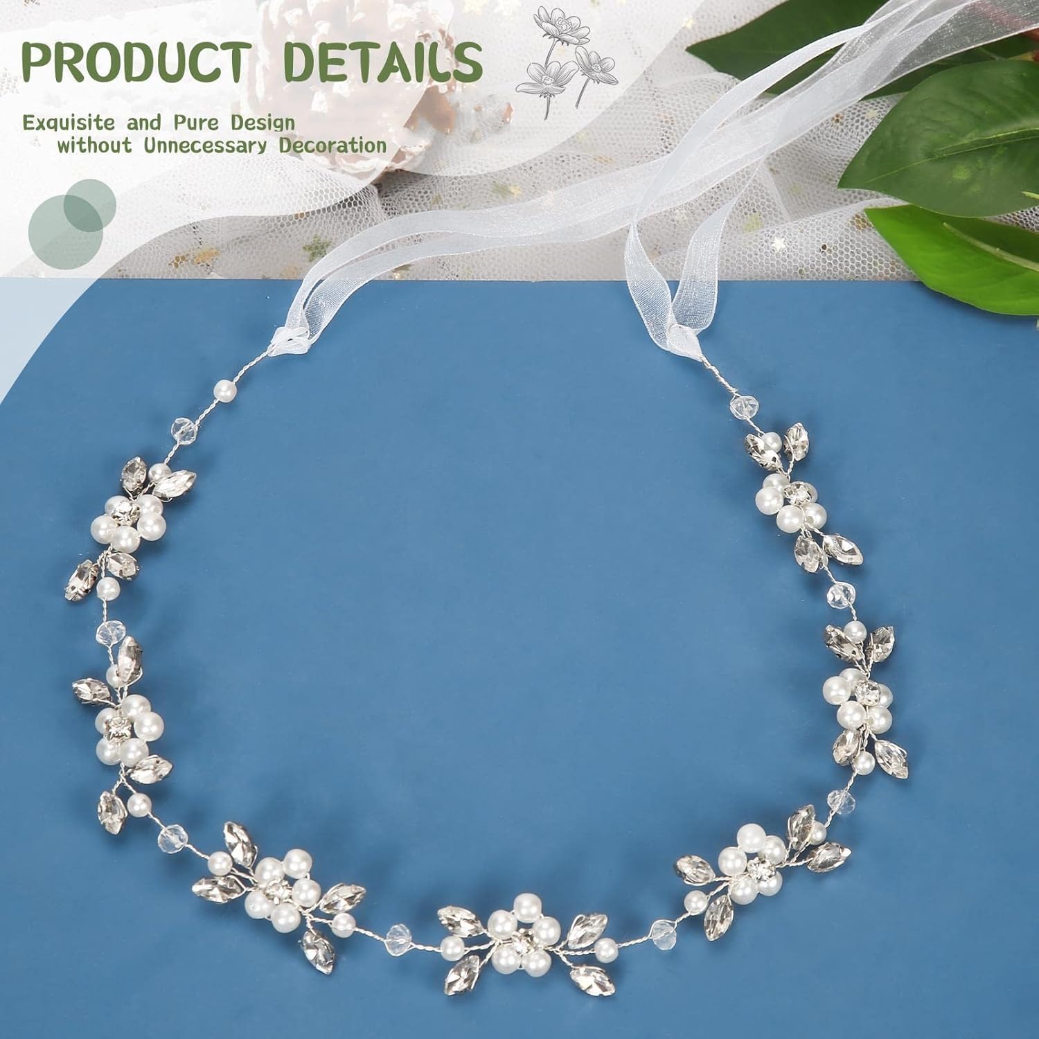 Flower Girl Headpiece with Pearls and Diamonds