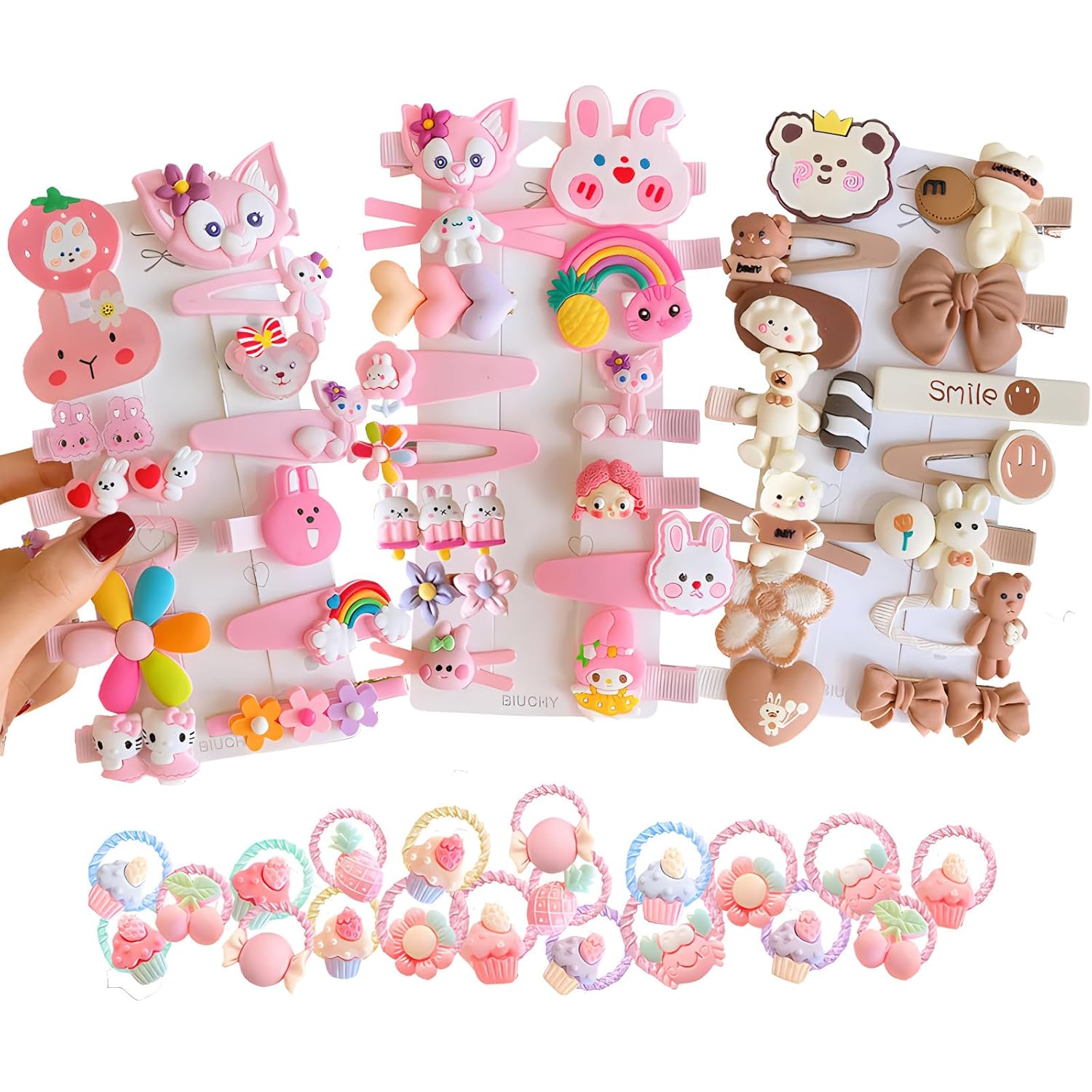 62PCS BIUCHY Girl Hair Clips Set for Kids