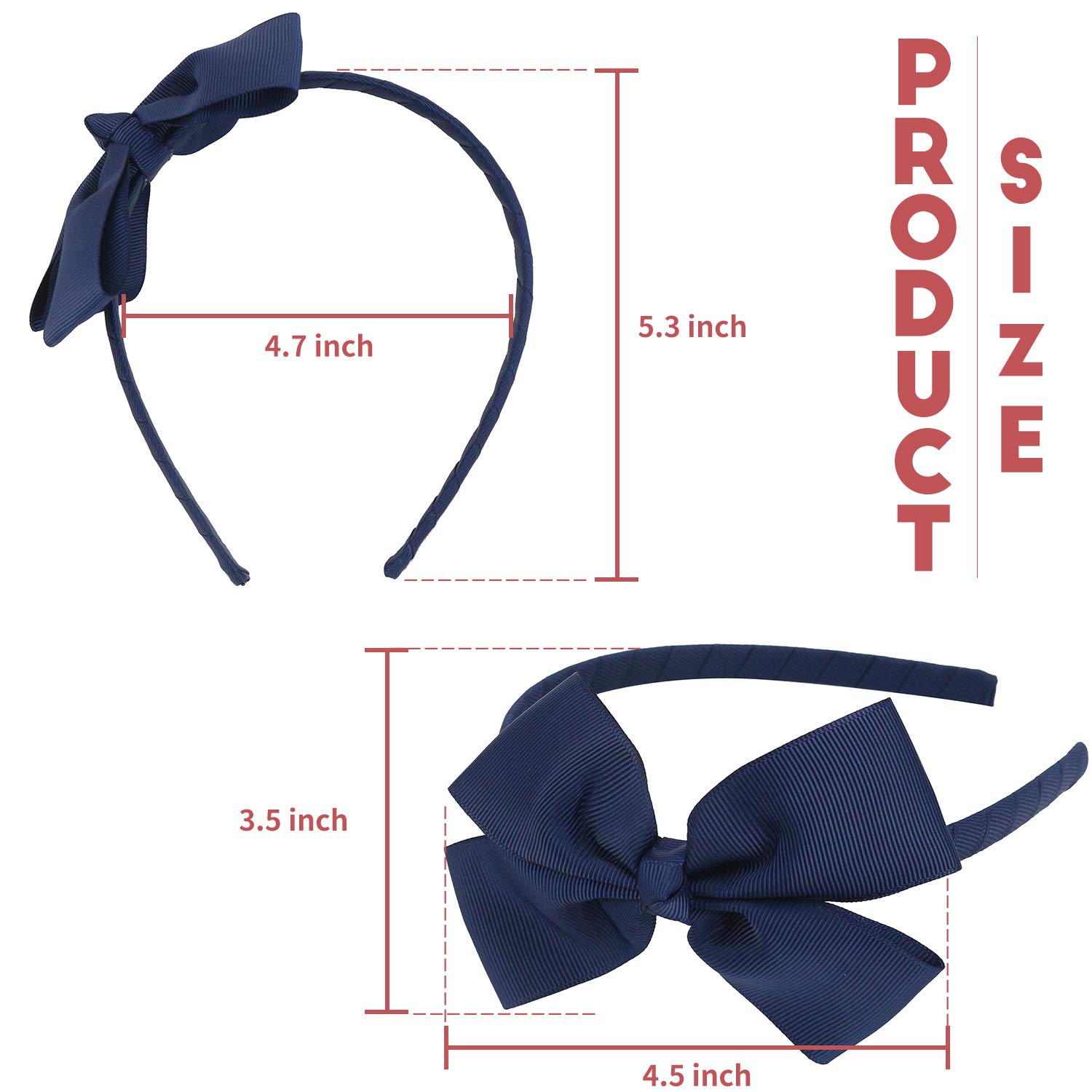 MEEDEE Navy Bow Headband for Girls