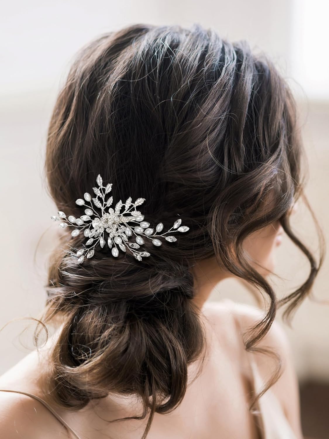 SWEETV Rhinestone Wedding Hair Clip for Women Girls