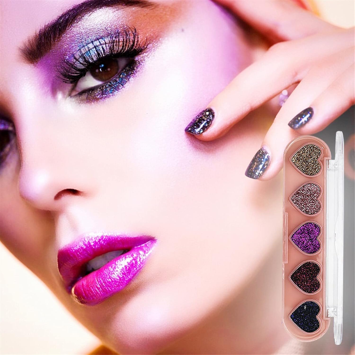 SWEETSHION Eye Shadow Baking Powder Sequins Pencil Box