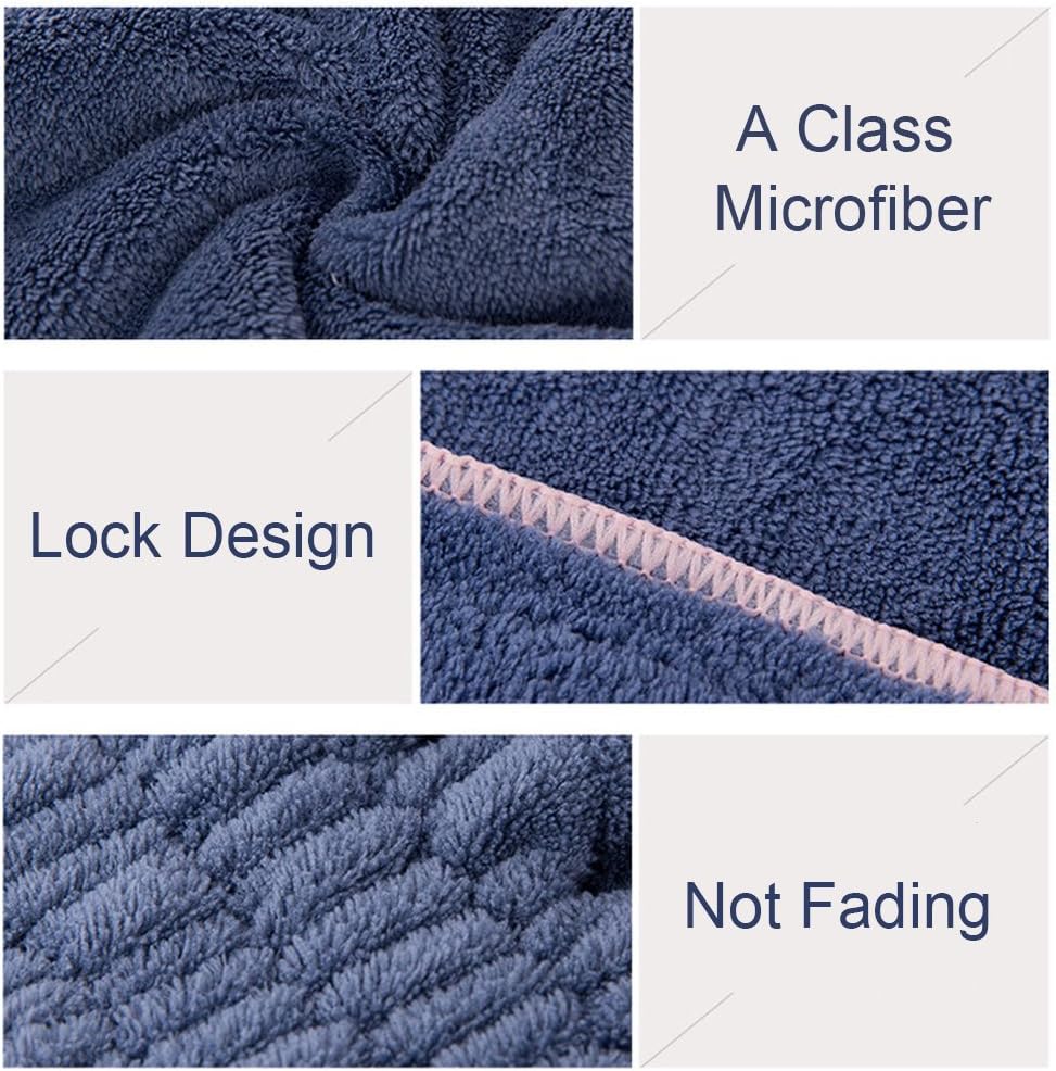 Jseng 2PC Microfiber Hair Drying Caps Extra Soft Ultra Absorbent