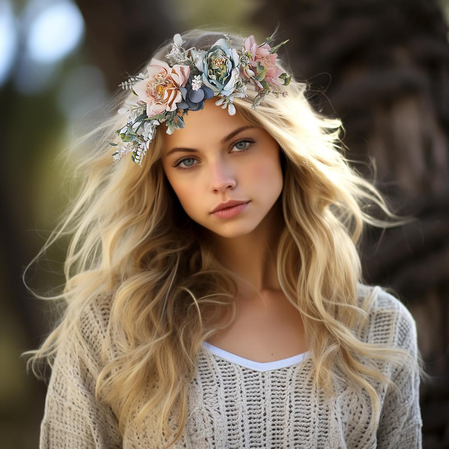 Vivivalue Fairy Flower Crown Headband for Women Girls
