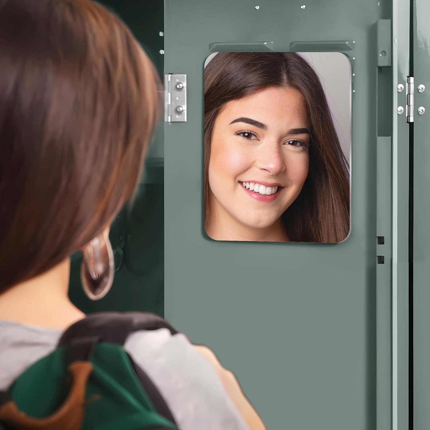 Mavoro Magnetic Locker Mirror - 7x9in Shatterproof