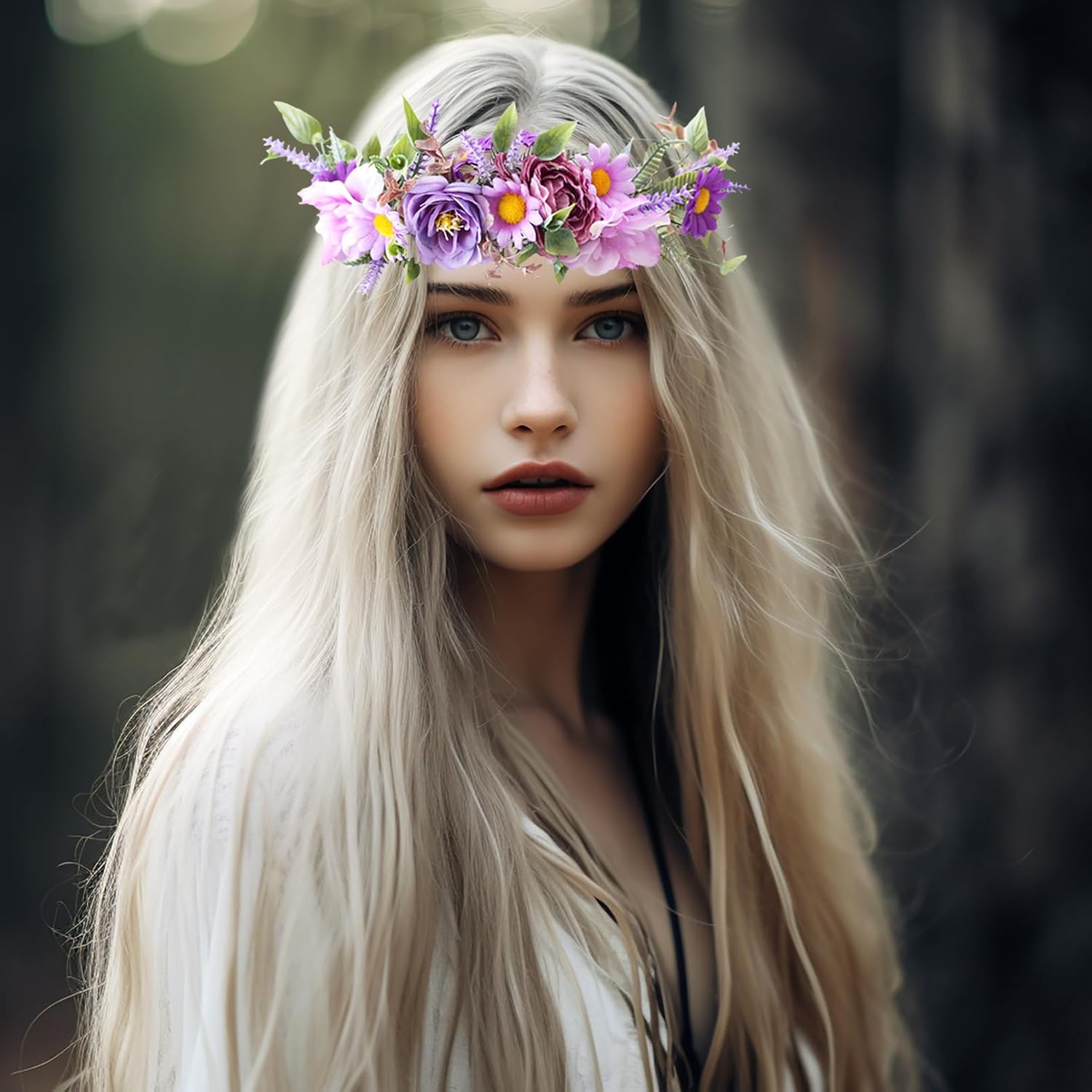 Vivivalue Purple Fairy Floral Crown Headband 1