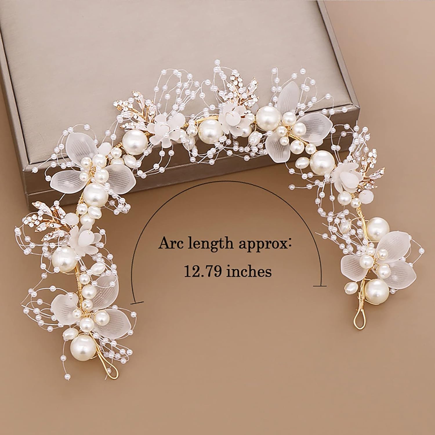 Binrina Hairband - Elegant Pearl Crystal Flower Headpiece for Princess Bridesmaid