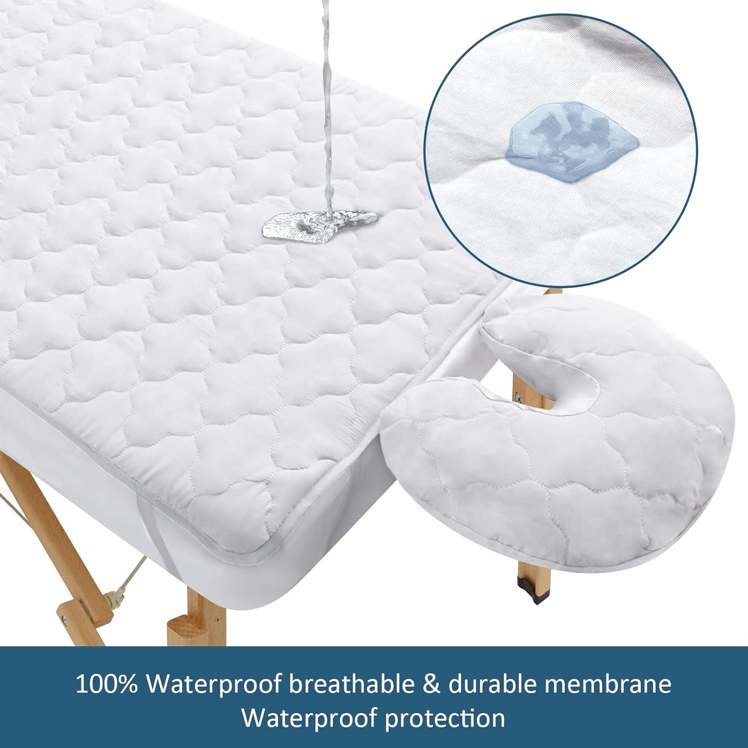 Moonsea 2-Piece Waterproof Massage Table Sheet Set Extra Soft and Durable White