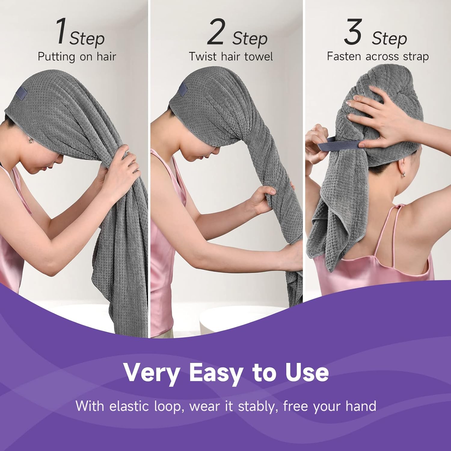 Umisleep Extra Large Microfiber Hair Towel for Women