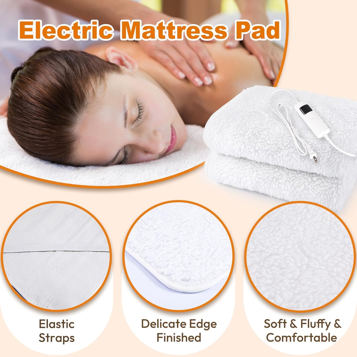 Crablux Massage Table Warmer Pad 9 Heat Settings White