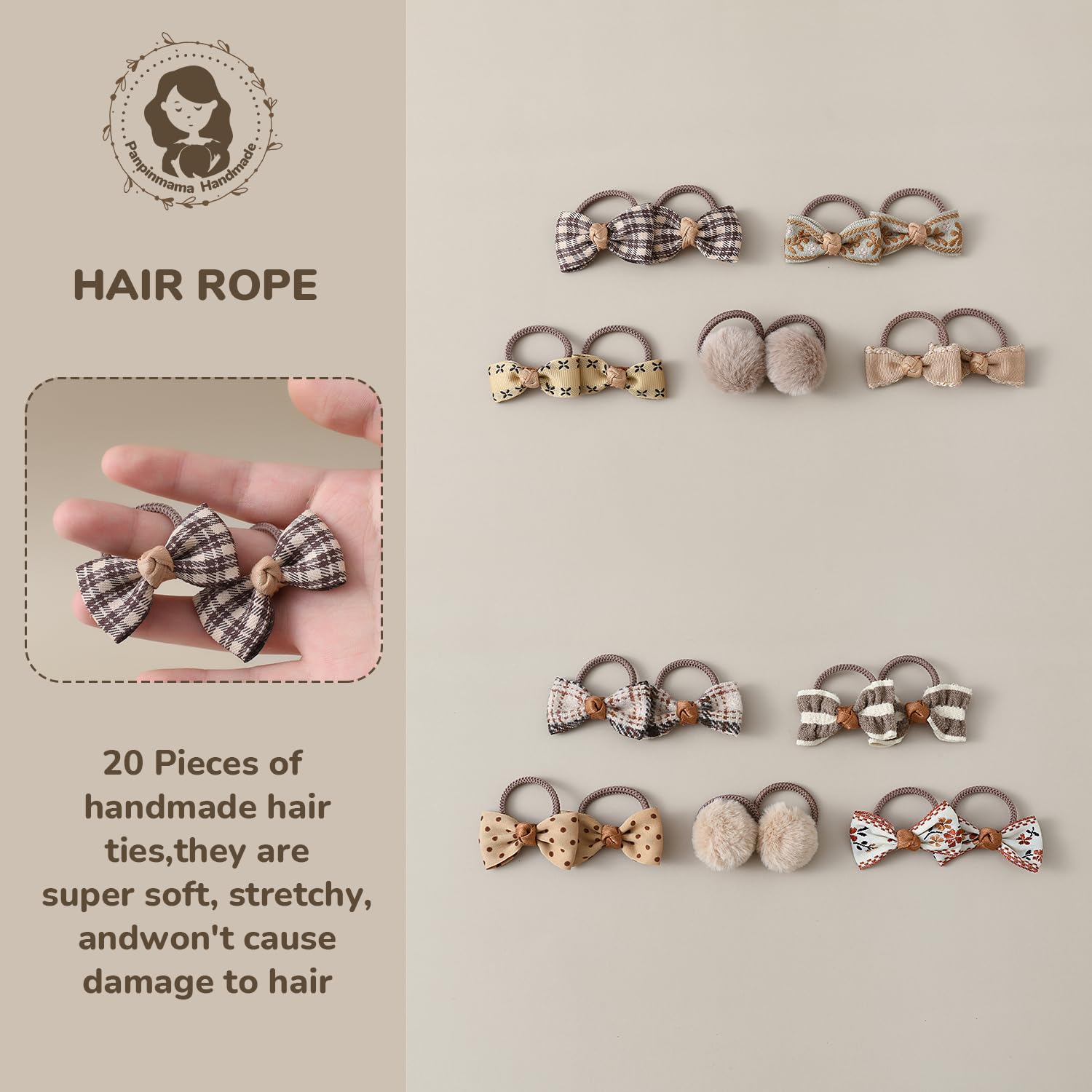 Baby Hair Ties 20 Pcs Elastic Scrunchies for Toddlers