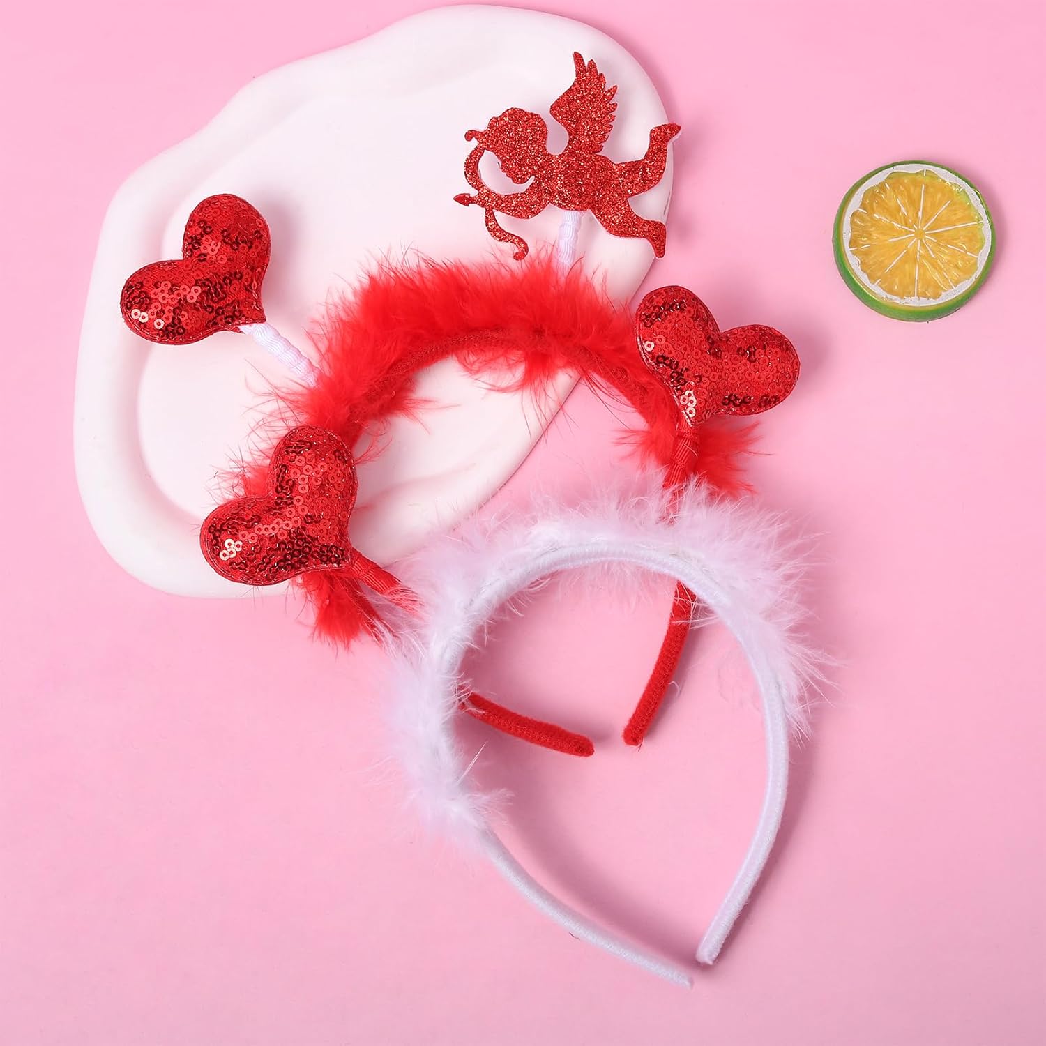 Fishdown Valentine Heart Headband Set for Women