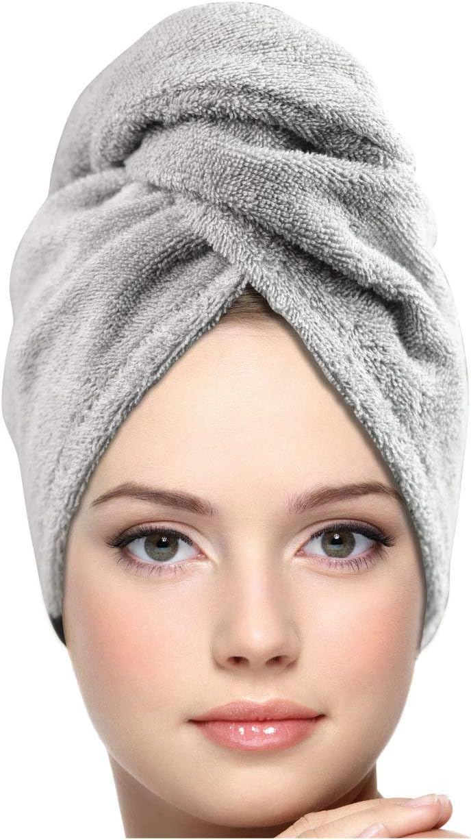 KEEPOZ Hair Towel Wrap for Women 100 Cotton Turban Head Wrap