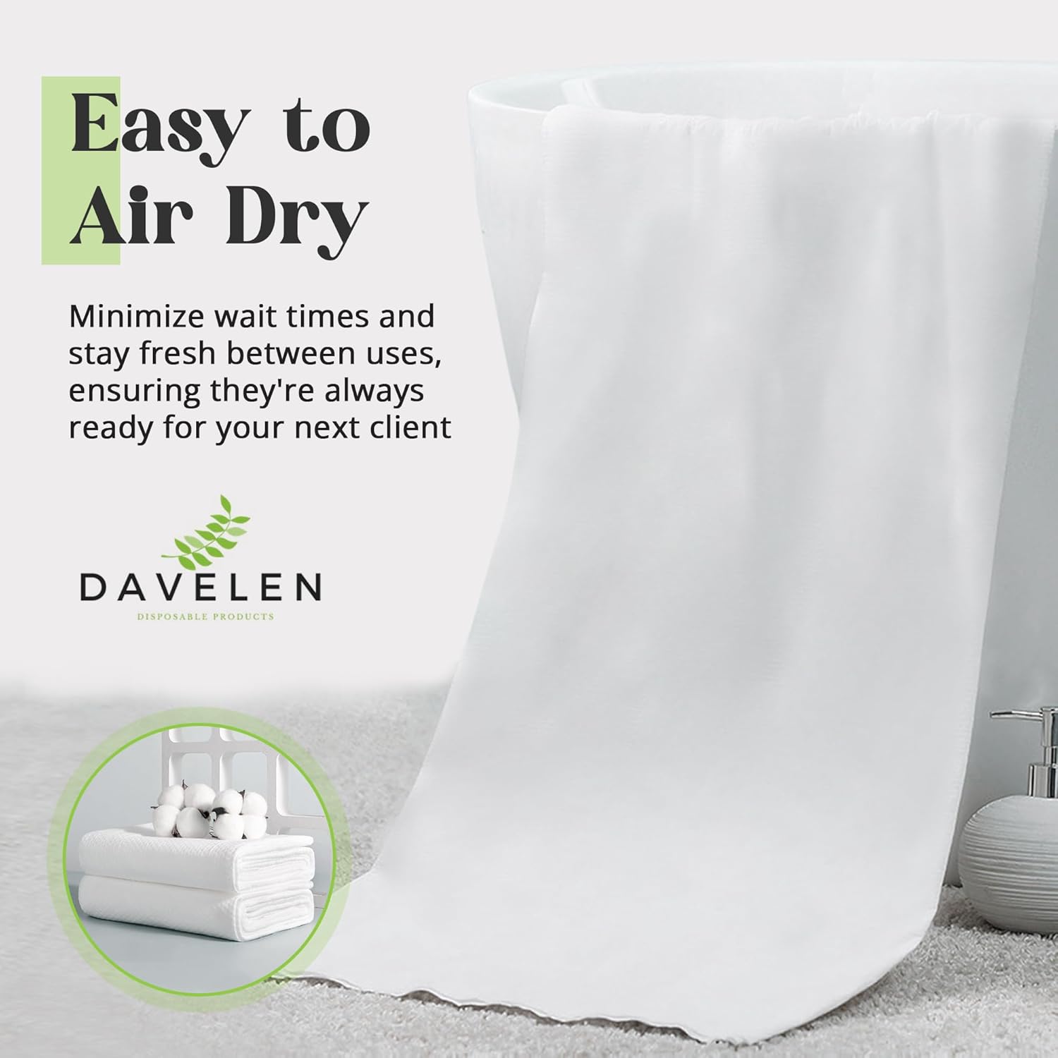 DAVELEN Disposable Large Luxury Towels 50-Count