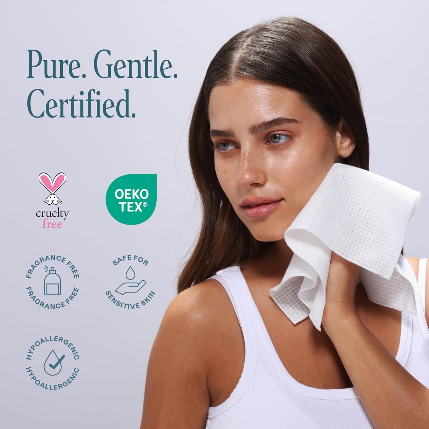 Cliganic Ultra-Absorbent Face Towels 50 Ct