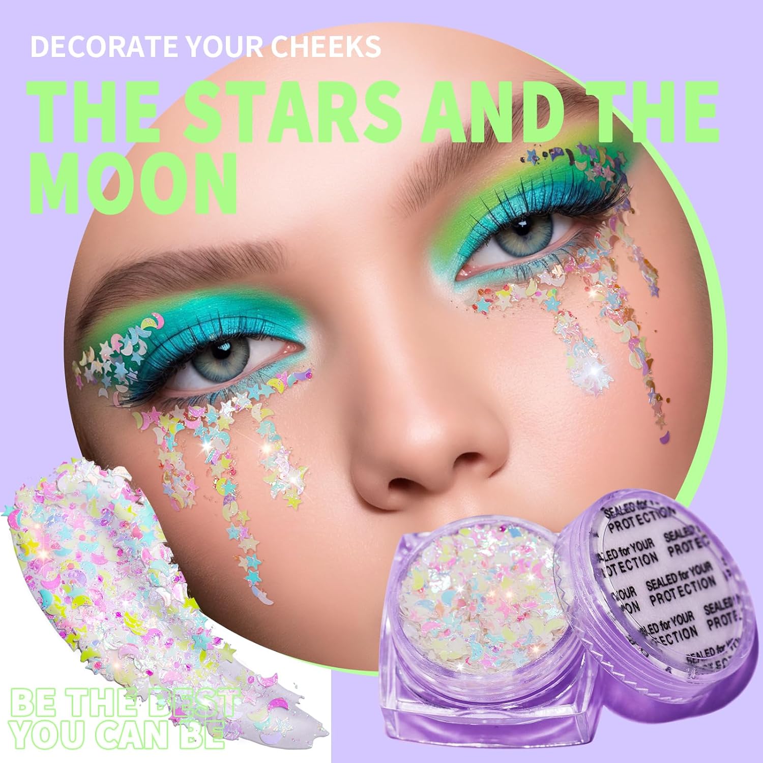 Teenitor 6 Shapes Body Glitter Gel Set