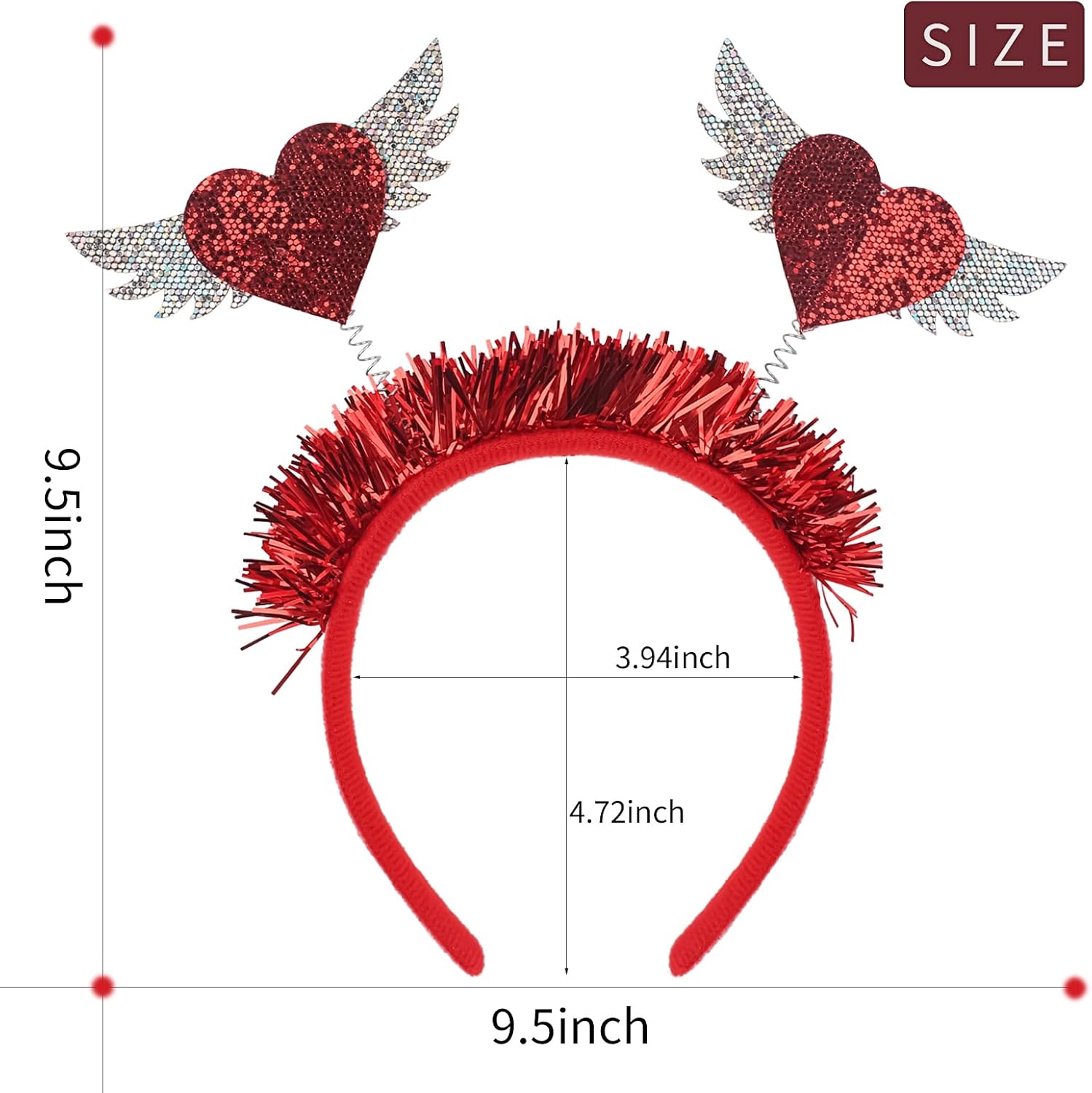 Doneace Valentines Heart Headband Red Love Hair Band