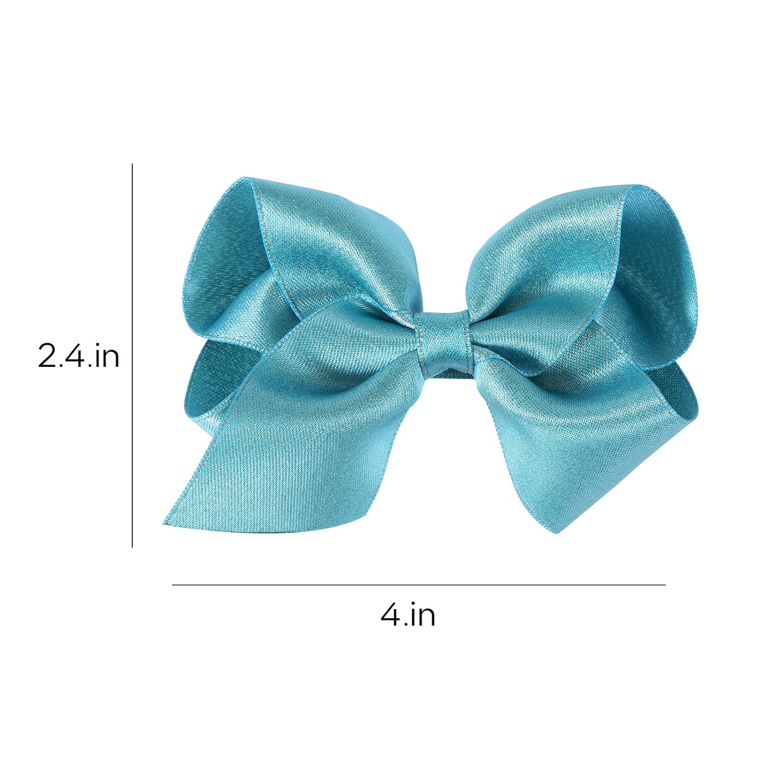 4 Inch Shiny Glitter Ribbon Hair Clips for Girls and Women