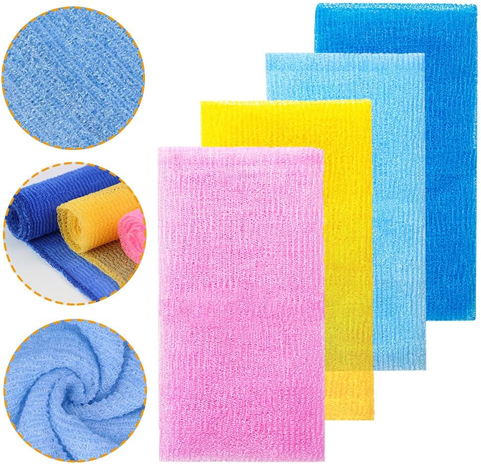 8Pcs 35 Inch Exfoliating Bath Cloths for Skin Care
