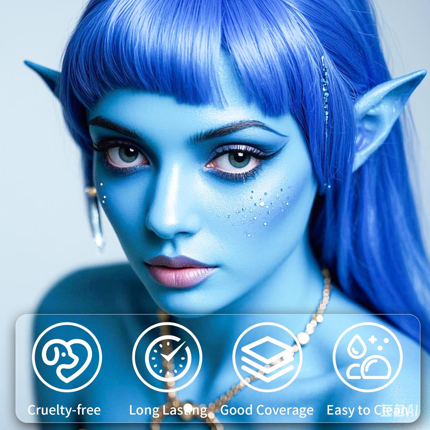 Drawdart Cream-Blendable Light Blue Face Paint Stick