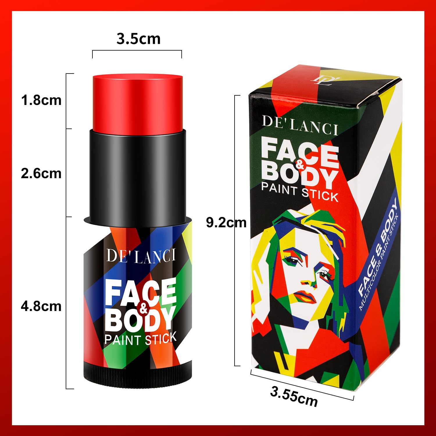 BEUSELF Face Body Paint Stick - Clown White Eye Black
