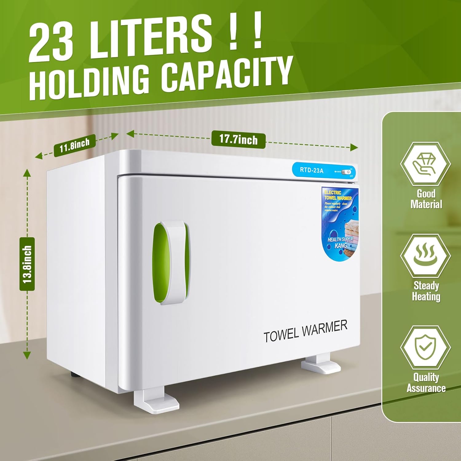 9TH SHOP 23L Hot Towel Cabinet with UV Light