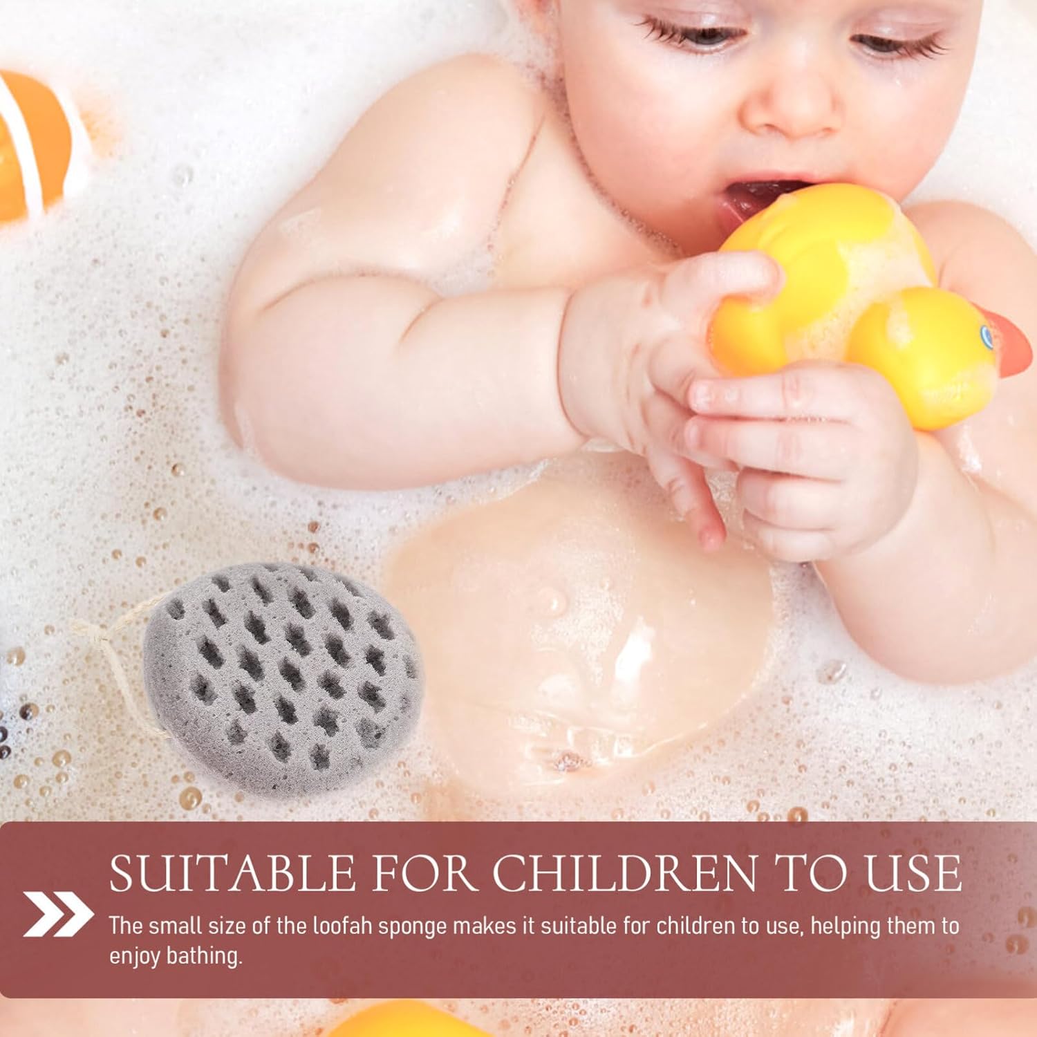 Healvian 2pcs Bath Loofah Sponges for Boys Girls