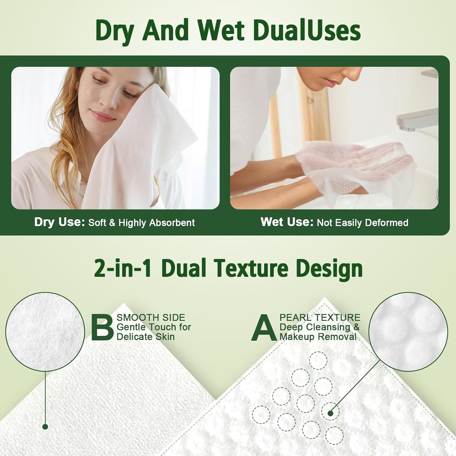KeeiZoes Disposable Face Towels 600 Count