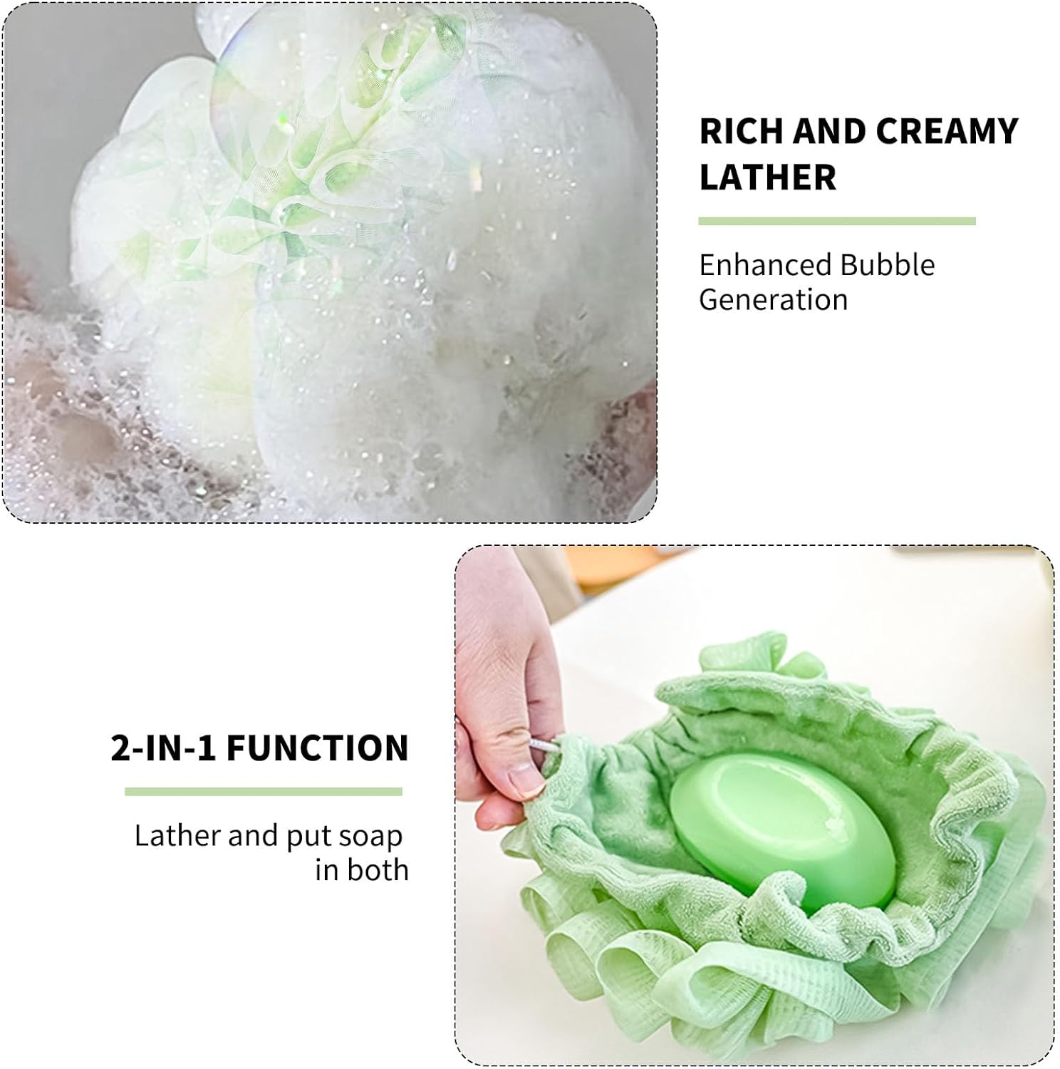 Laueob Loofah Cloth 2 in 1 Bath Combo